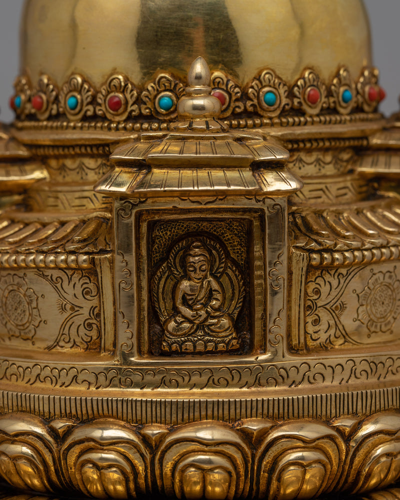 Handmade Stupa Statue | Traditional Buddhist Spiritual Decor