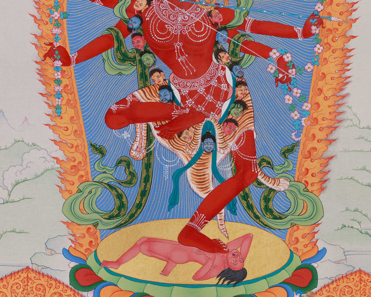 Sacred Dakini Kurukulla Thangka | Tibetan Semi-Wrathful Deity