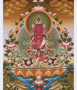 Red Amitayus Buddha Thangka Art 