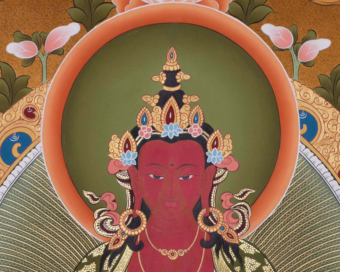 Red Amitayus Buddha Thangka Art | Perfect Travel Art for Practitioner