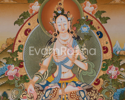 White Tara Thangka Art Painting | Wall Hanging Buddhist Art