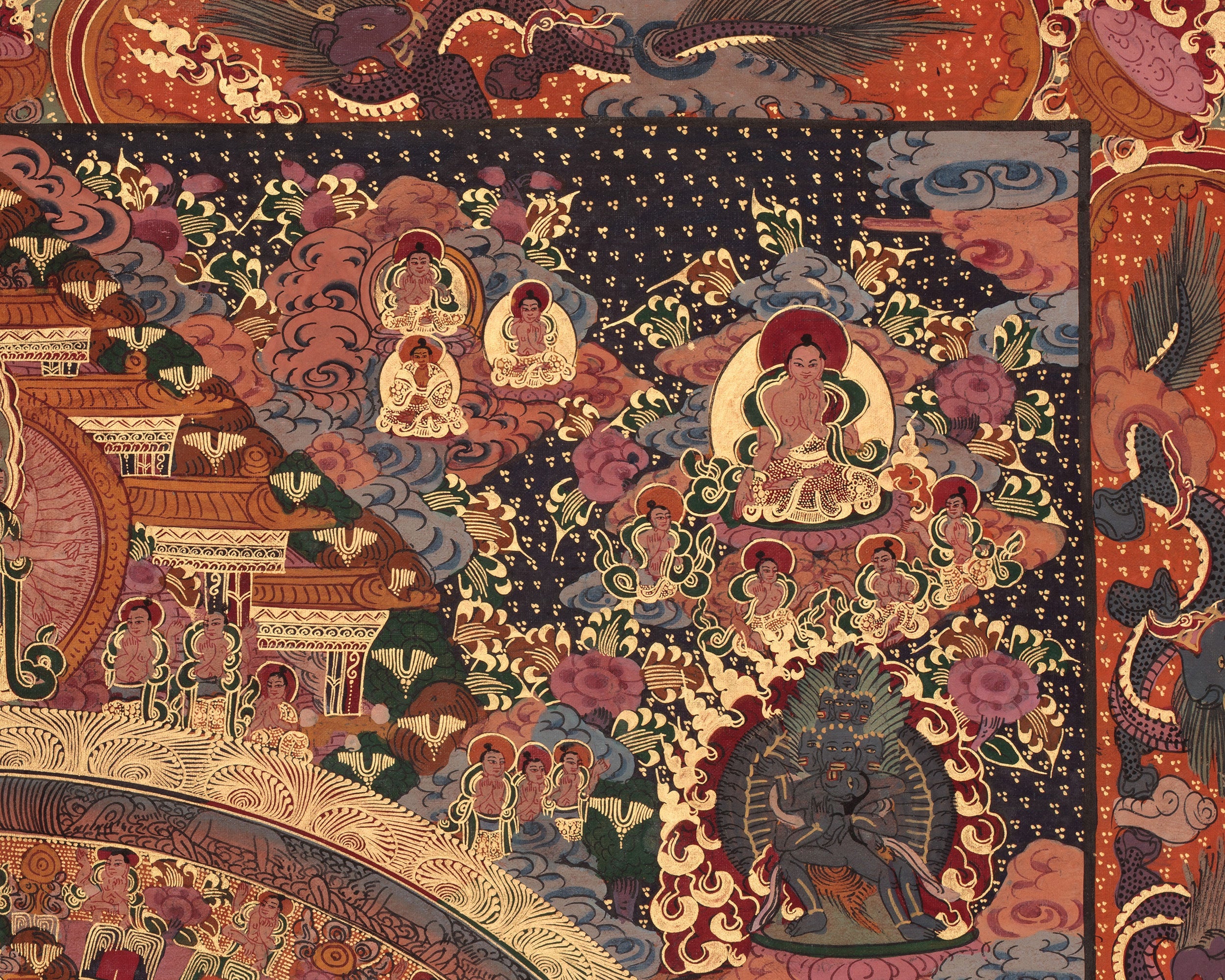 Buddha Mandala Thangka Painting | Himalayan Artwork of Wisdom, Peace, and Awakening
