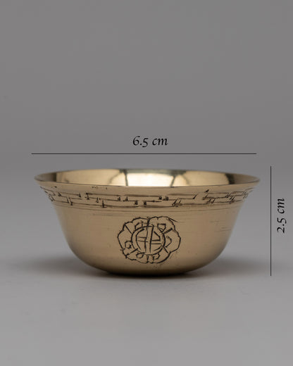 Brass Carved Offering Bowls | Traditional Spiritual Decor for Altar