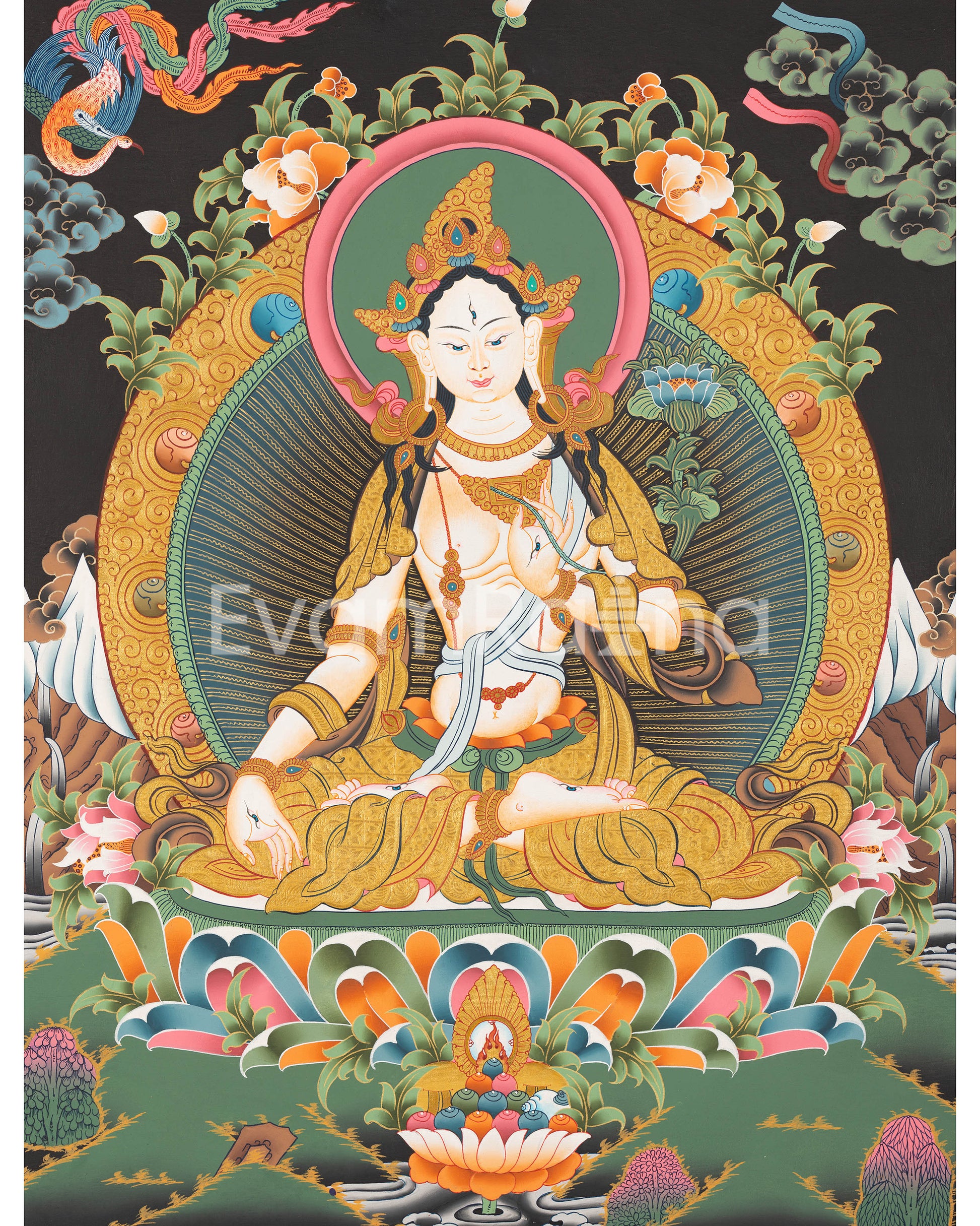 White Tara Thangka Painting