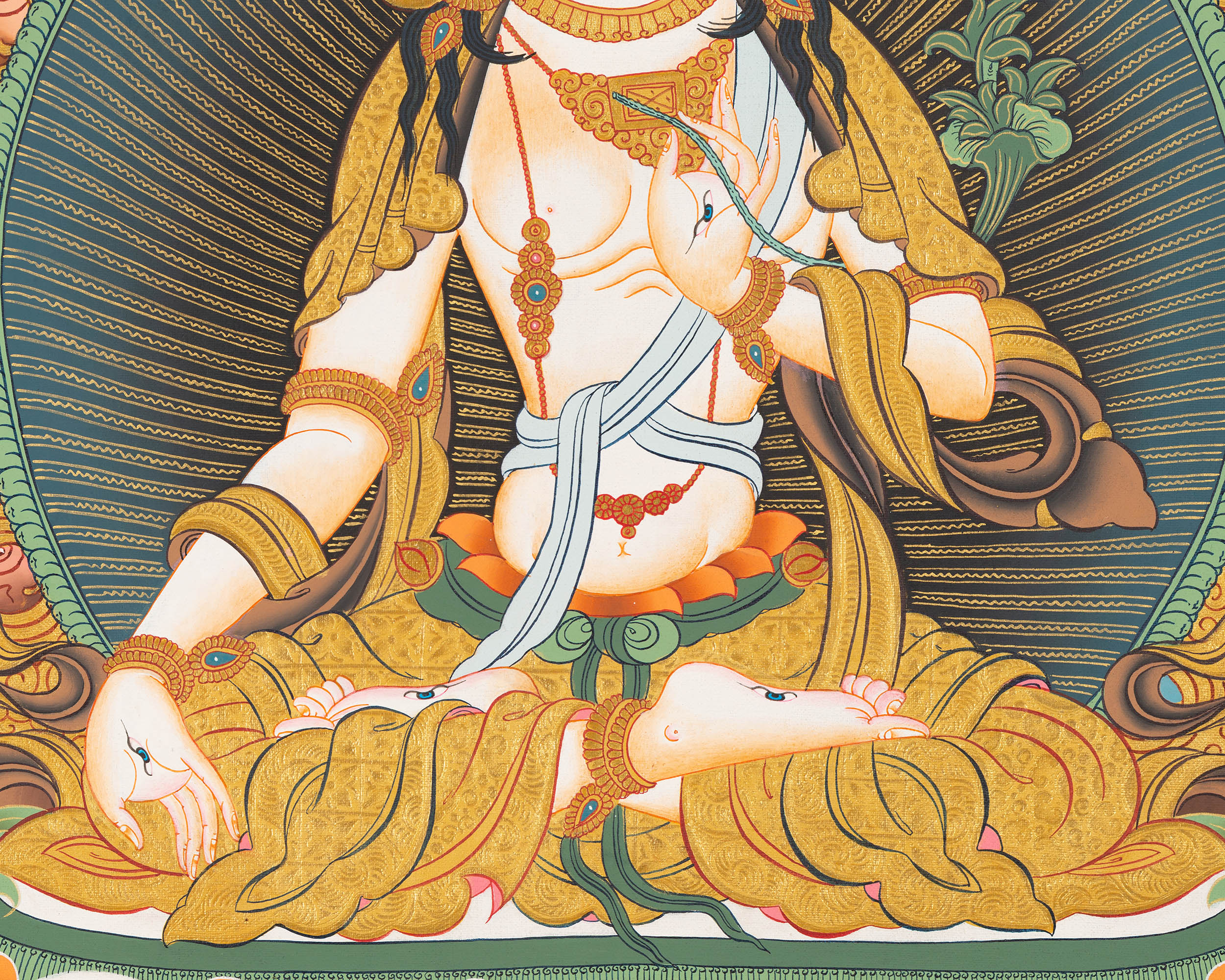 White Tara Thangka Painting | Female Bodhisattva Art
