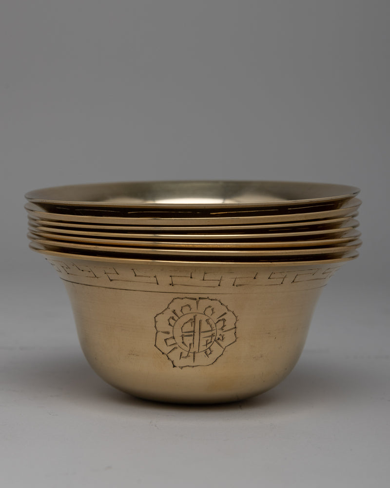 Brass Bowls for Water Offering | Ritual Bowls for Purification and Blessings