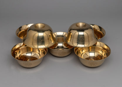 Decorative Offering Bowl Set for Altar | Enhance Your Sacred Space with Elegance