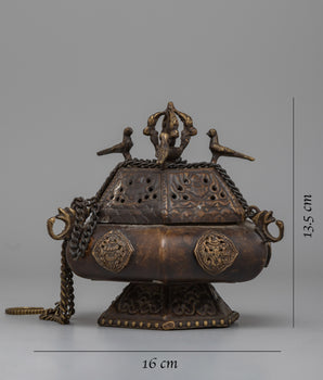 Small Brass Incense Burner | Authentic Design for Aromatic Experience