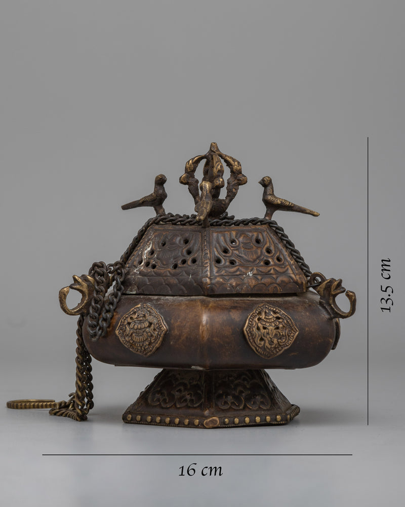 Small Brass Incense Burner | Authentic Design for Aromatic Experience