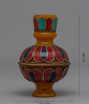 Tibetan Resin Flower Vase |  Perfect for Spiritual and Decorative Use