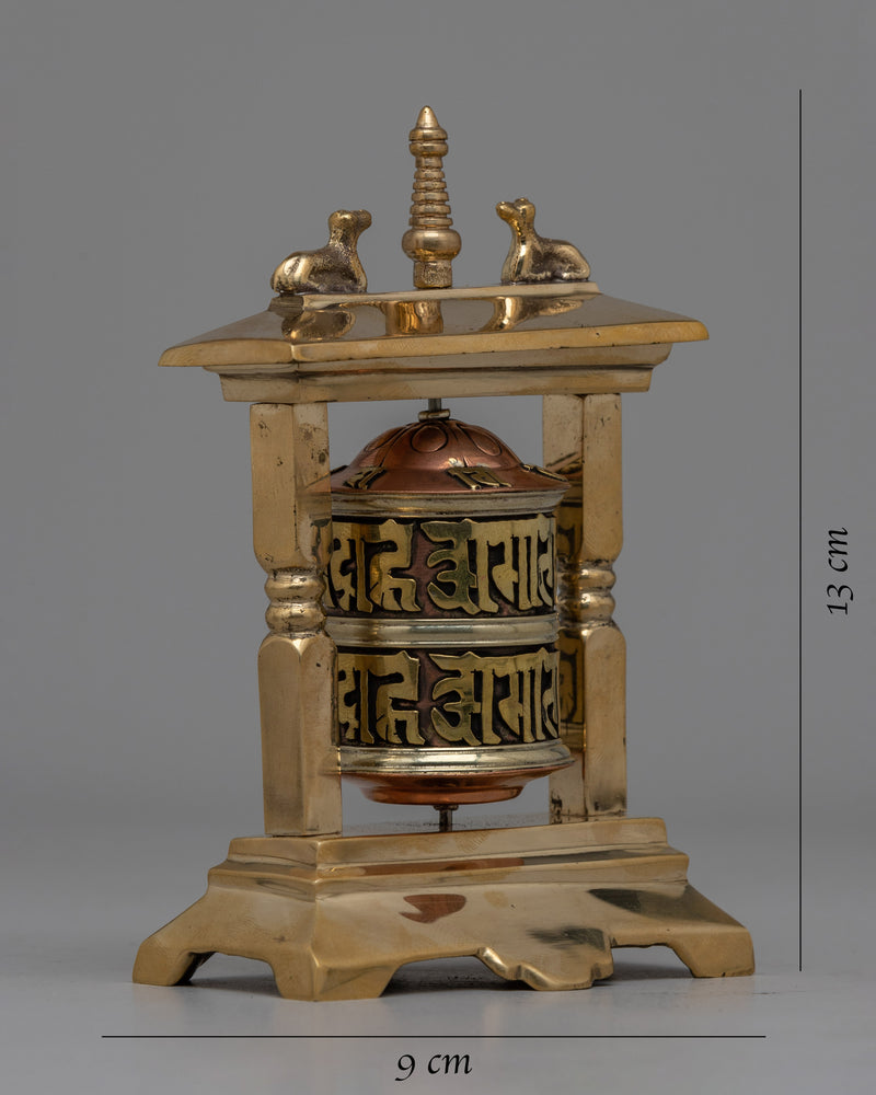 Small Prayer Wheel | Enhance Your Meditation Space with Tibetan Art