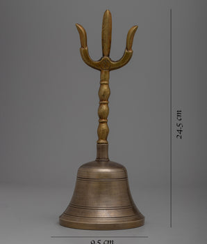 Tibetan Trident Bell | Vajrayana Buddhism Ceremonial Bell for Harmony