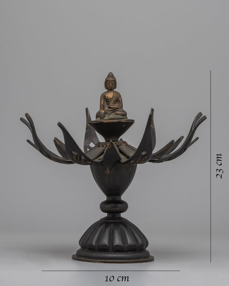 Buddha Brass Deity Lotus Mandala |  Spiritual Deity Art for Inner Calm