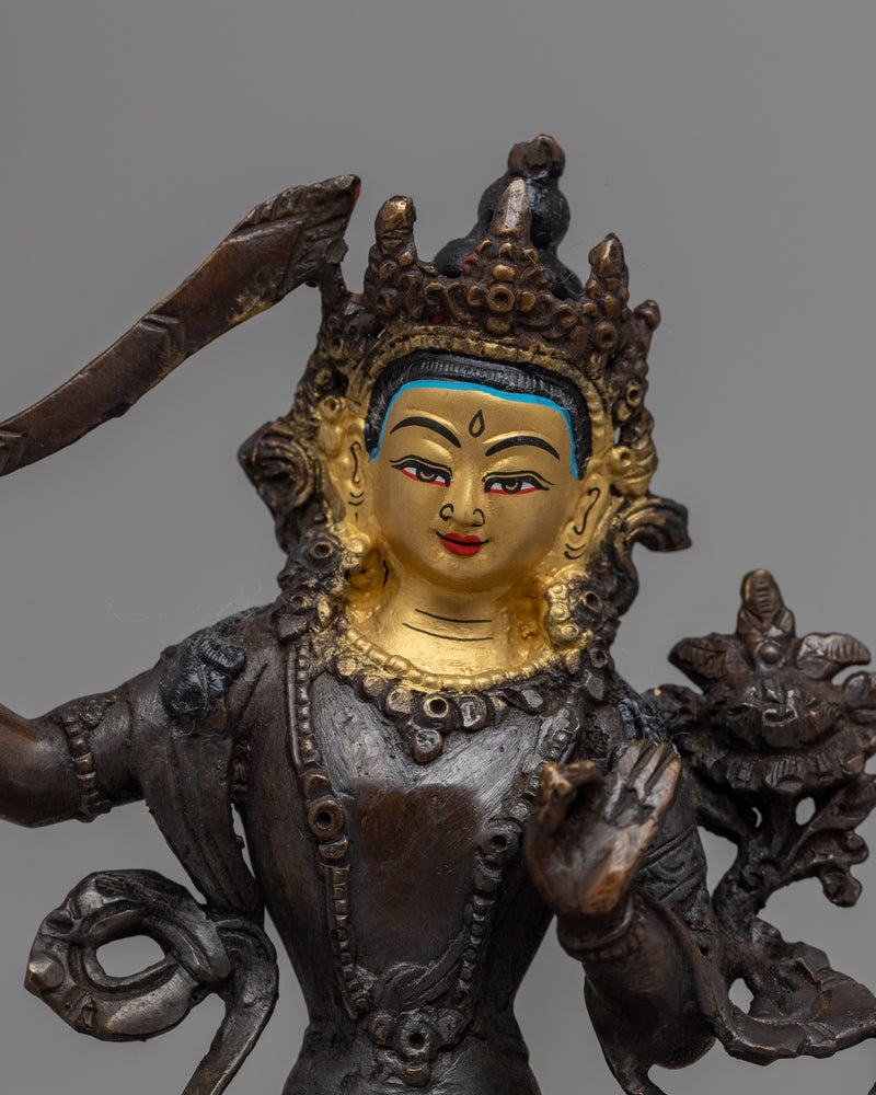 Manjushri Copper Statue | Sacred Figurine of Buddhist Learning