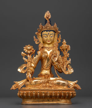  24K Gold Gilded White Tara Art