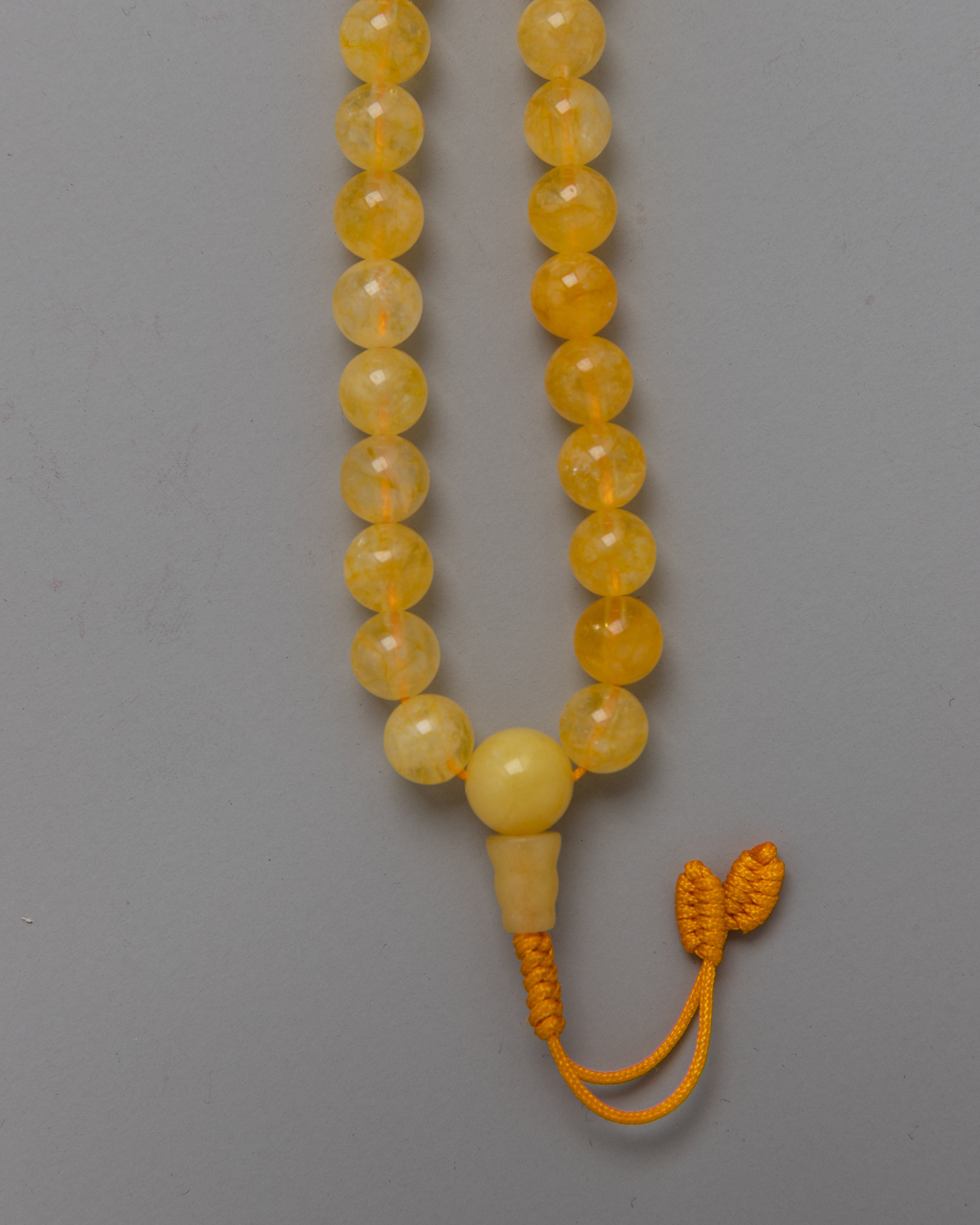 High Qaulity Citrine Mala Beads | Clarity & Personal Power Meditation Tool