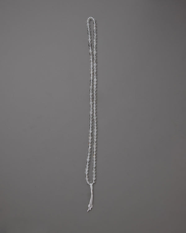 Crystal Beads White Mala | Handcrafted Spiritual Jewelry for Healing and Purity