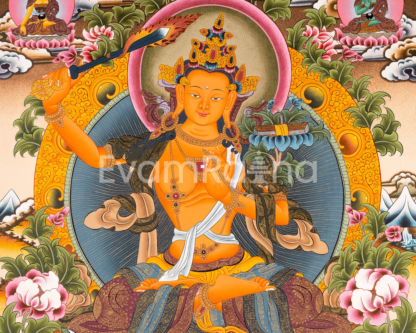 Manjushree Thangka Painting Art | Art Painting for Meditation and Yoga