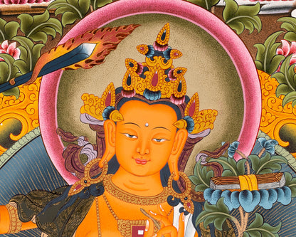 Manjushree Thangka Painting Art | Art Painting for Meditation and Yoga