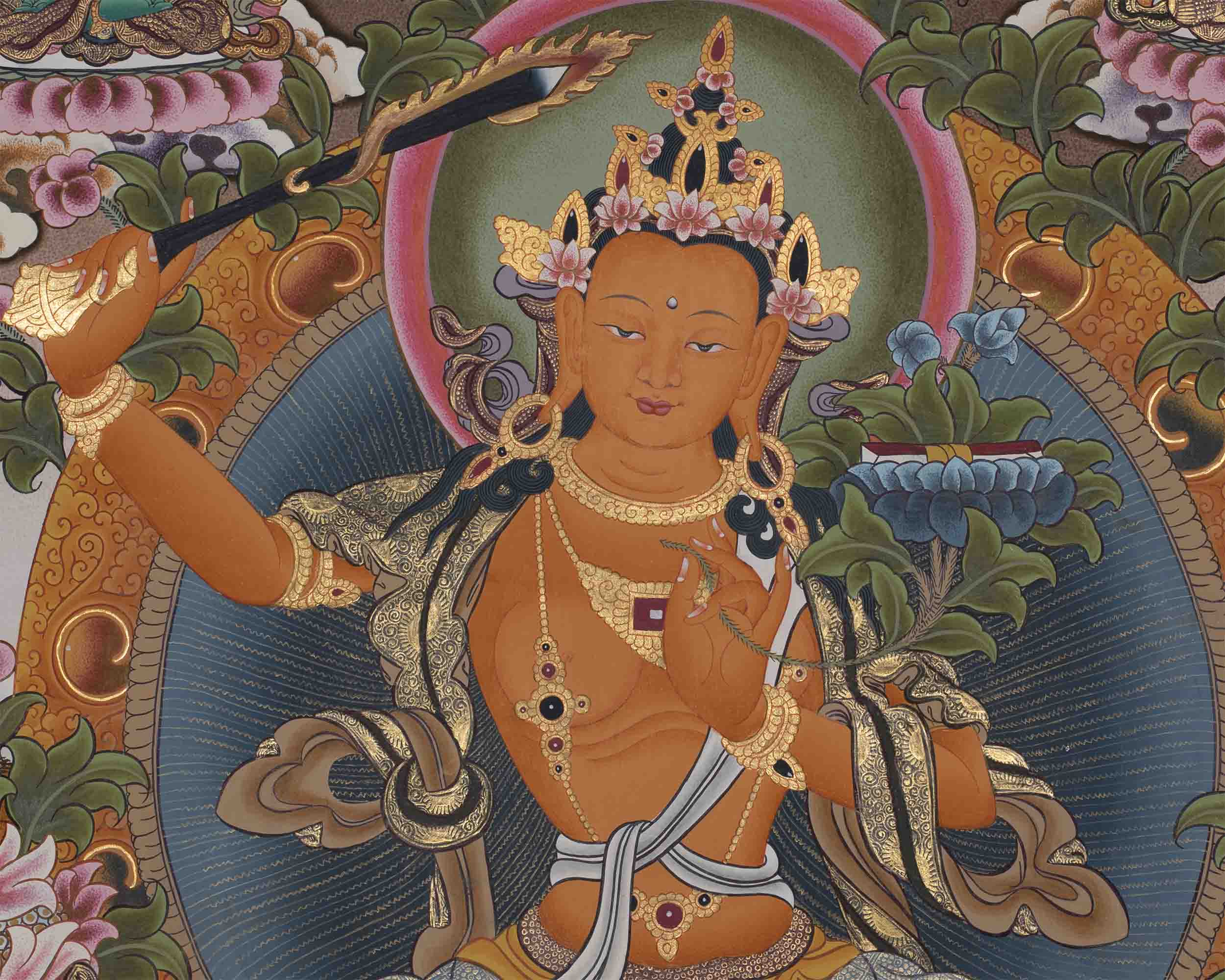 Pancha Manjushri Thangka | Enlightened Buddhist Art