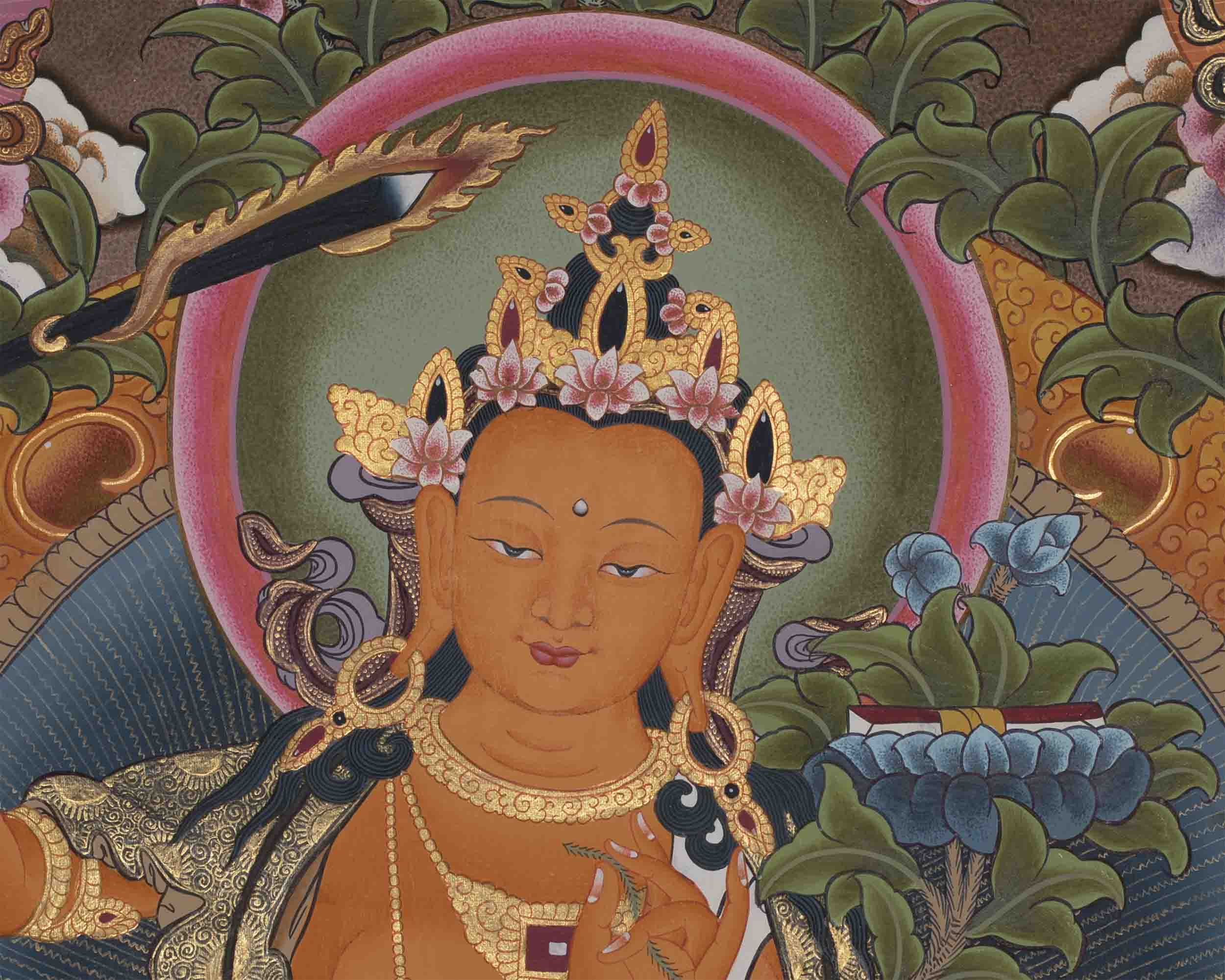 Pancha Manjushri Thangka | Enlightened Buddhist Art