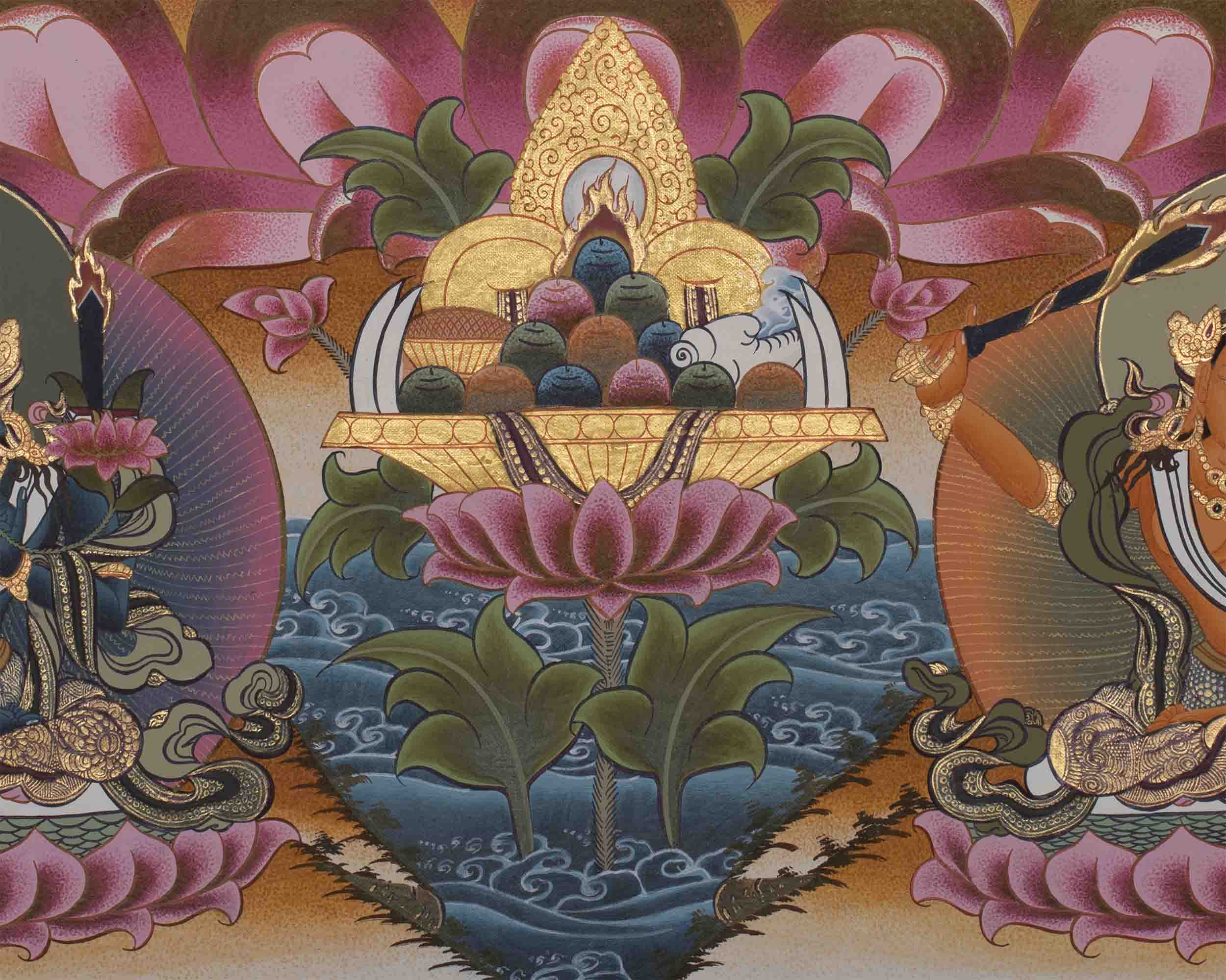 Pancha Manjushri Thangka | Enlightened Buddhist Art