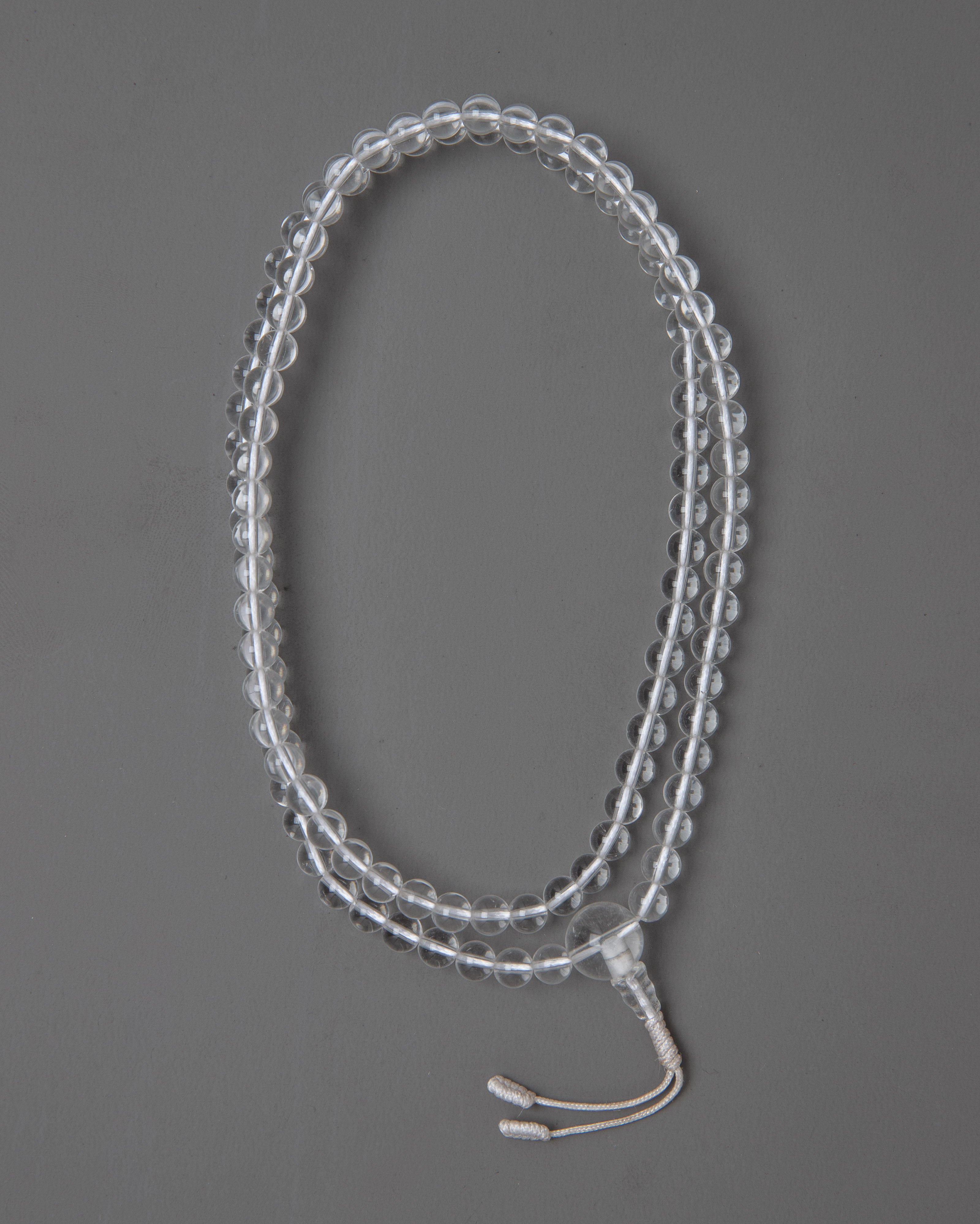 8mm Crystal Sphatik Mala Beads | Meditation and Prayer Beads