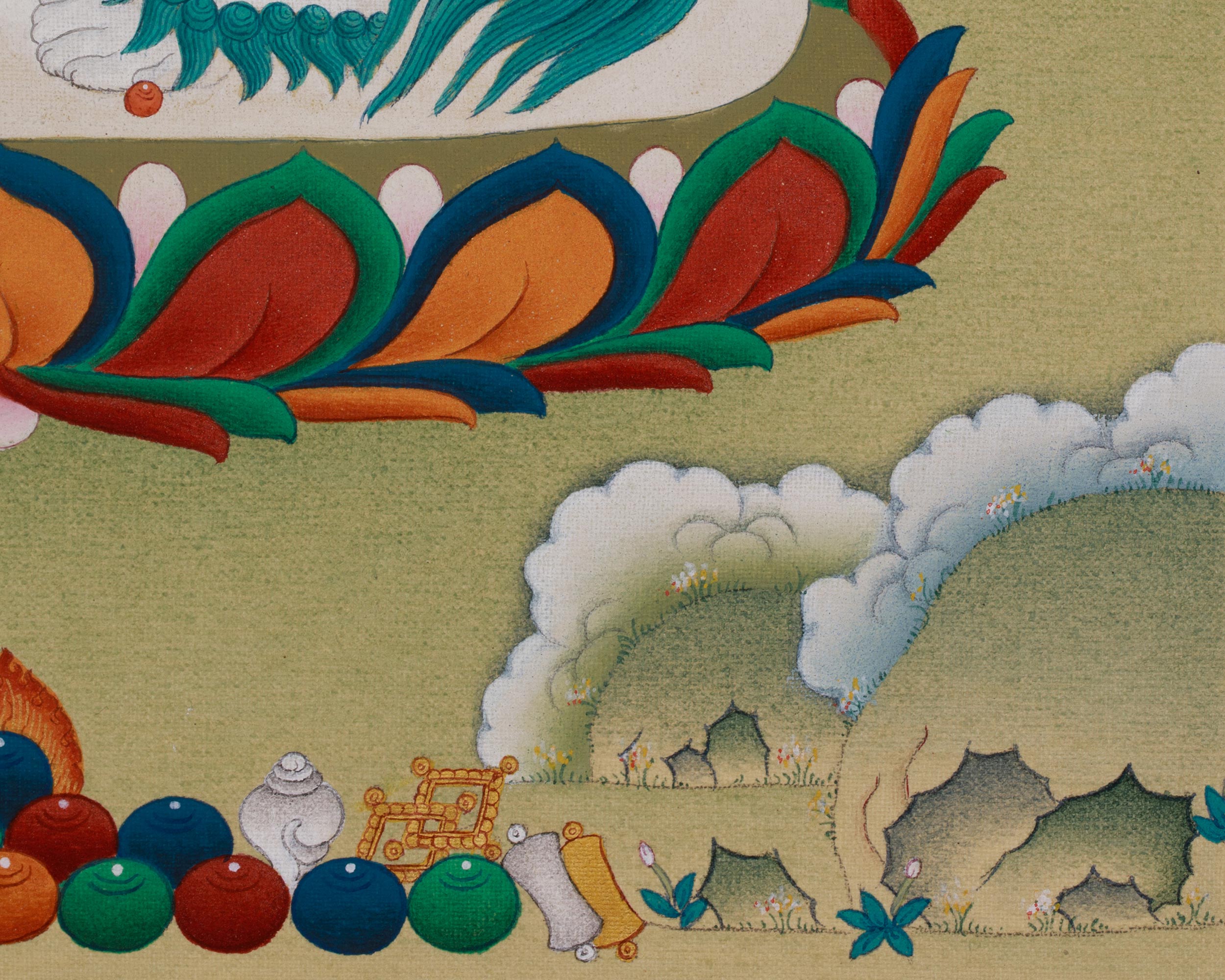 Himalayan Thangka of Namtoshe with Ratnasambhava | Sacred Wealth and Wisdom Art
