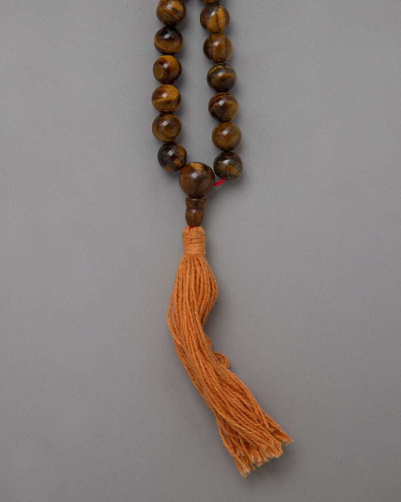 AAA Grade Tiger Eye Japa Mala | High-Quality Prayer Beads for Spiritual Growth