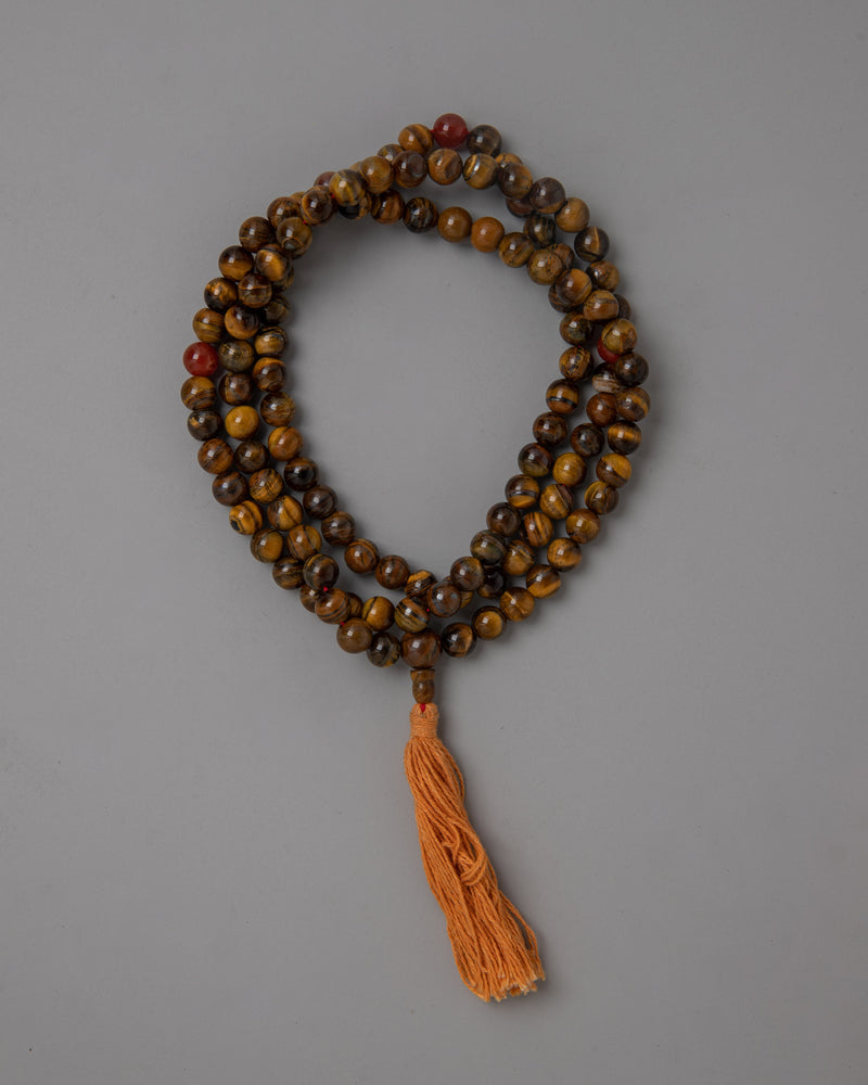 AAA Grade Tiger Eye Japa Mala | High-Quality Prayer Beads for Spiritual Growth