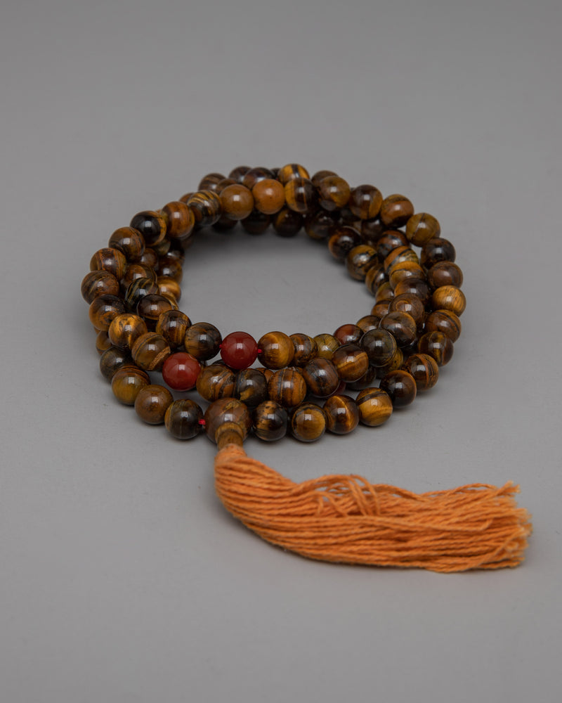 AAA Grade Tiger Eye Japa Mala | High-Quality Prayer Beads for Spiritual Growth