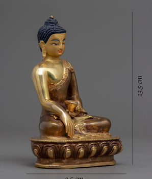 Gold Shakyamuni Buddha Statue | Meditation Buddhist Statue