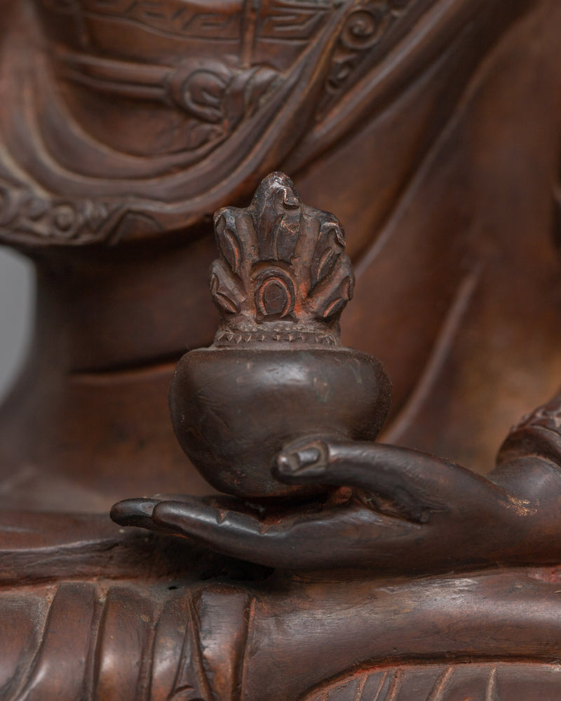 Tibetan Shakyamuni Buddha Oxidized Copper Statue | Traditional Meditation Figure