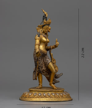 Standing White Tara Statue |  Handcrafted Tibetan Deity