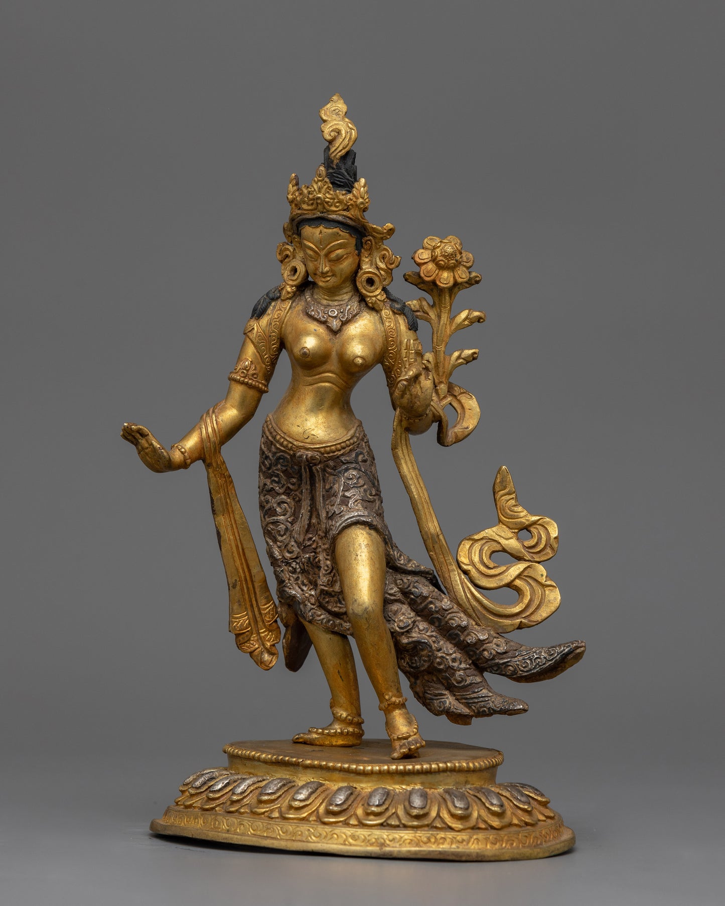 Standing White Tara Statue |  Handcrafted Tibetan Deity