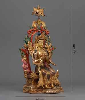 Copper Maitreya Buddha Statue | Traditional Buddhist Icon of the Future