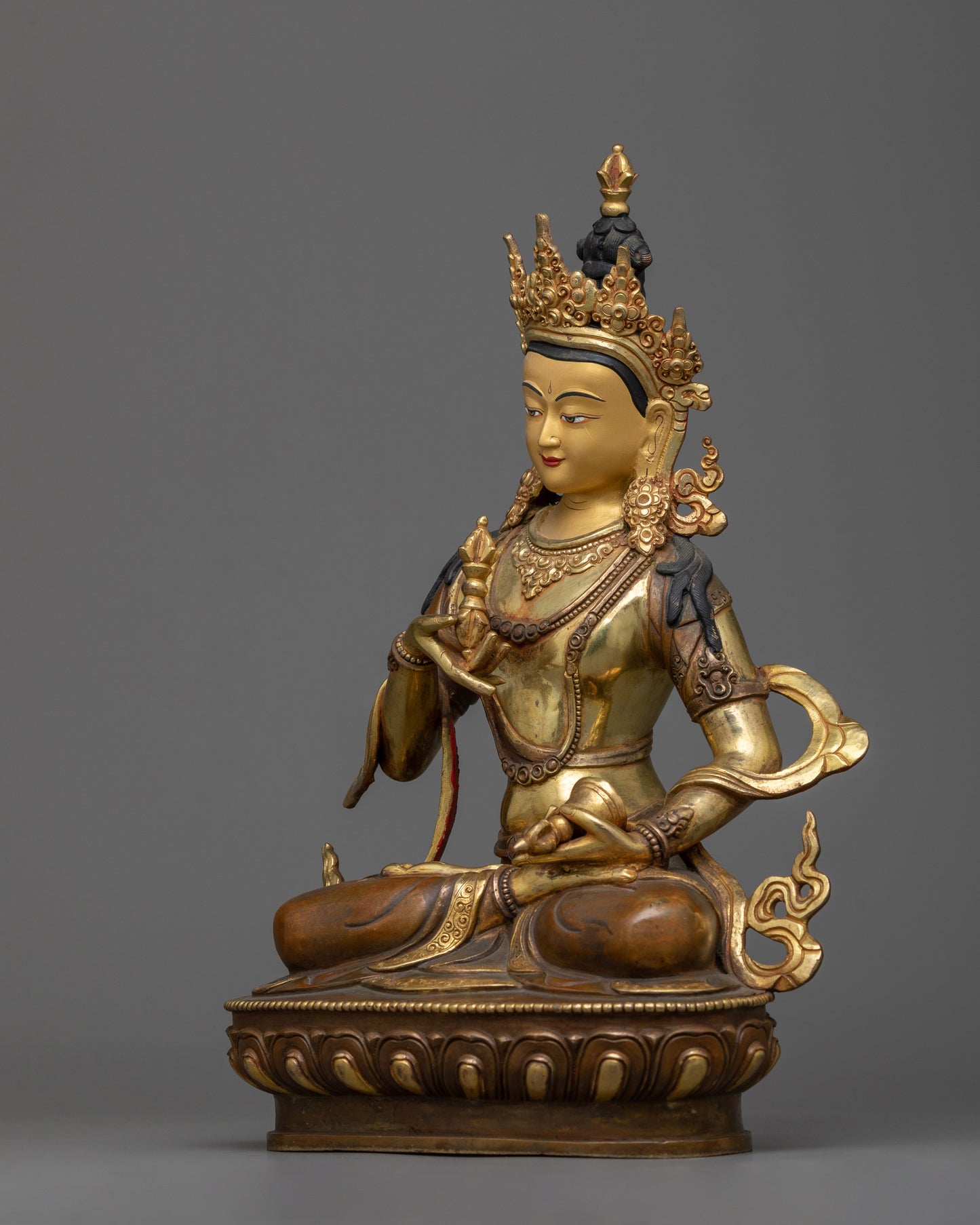 24K Gold-Plated Vajrasattva Meditation Statue | Tibetan Buddhism Spiritual Art"