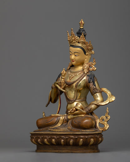 24K Gold-Plated Vajrasattva Meditation Statue | Tibetan Buddhism Spiritual Art"