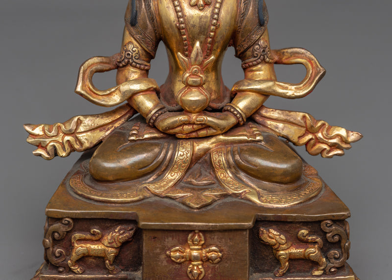 Amitayus Buddha Copper Statue | Handmade Statue for Meditation Practice