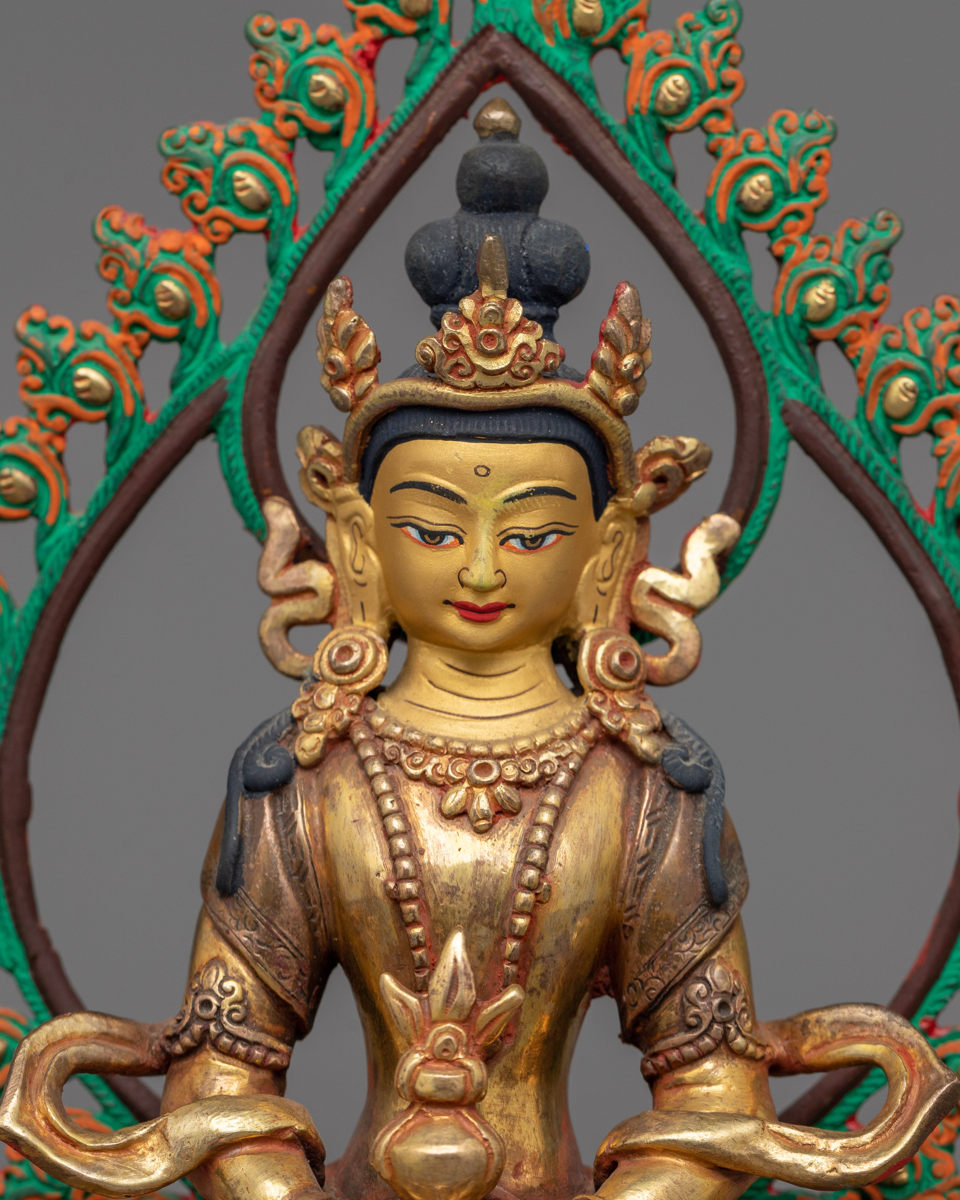Amitayus Buddha Copper Statue | Handmade Statue for Meditation Practice