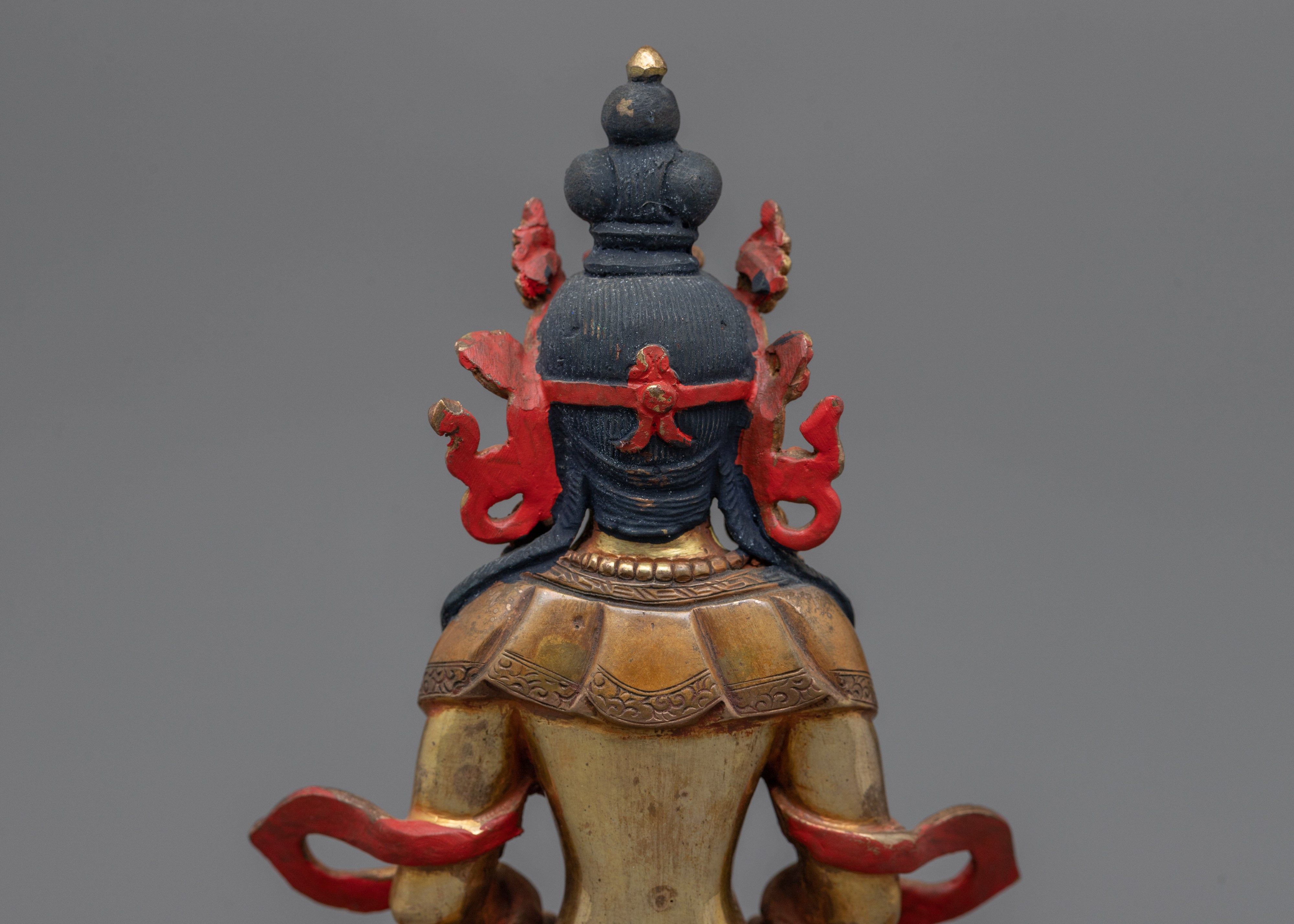 Amitayus Buddha Copper Statue | Handmade Statue for Meditation Practice