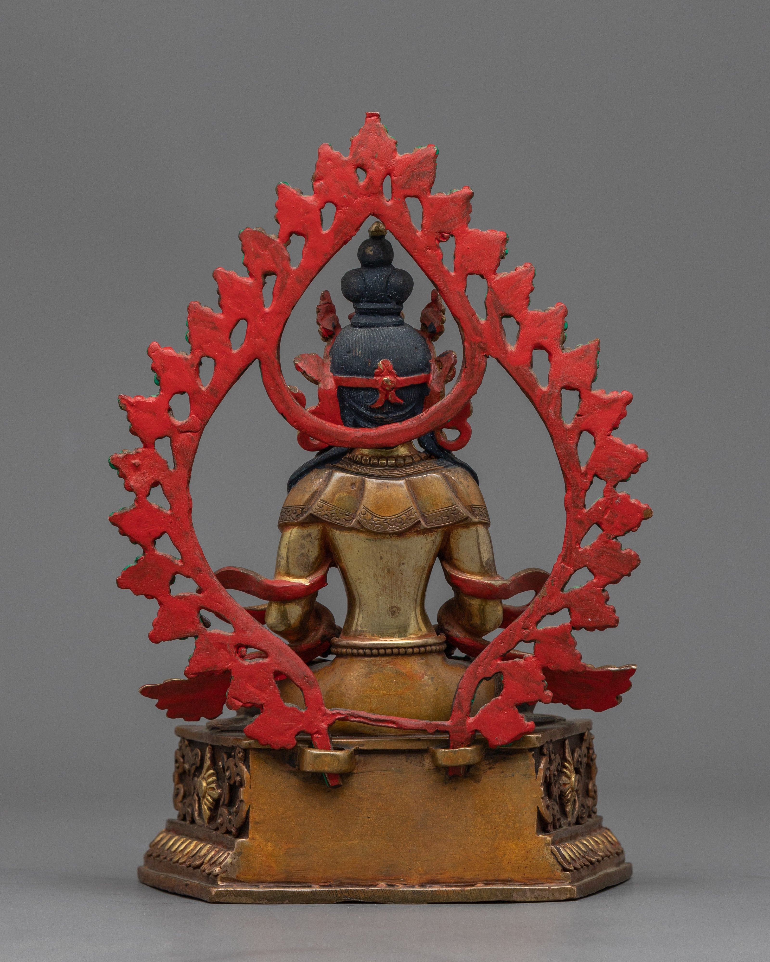 Amitayus Buddha Copper Statue | Handmade Statue for Meditation Practice