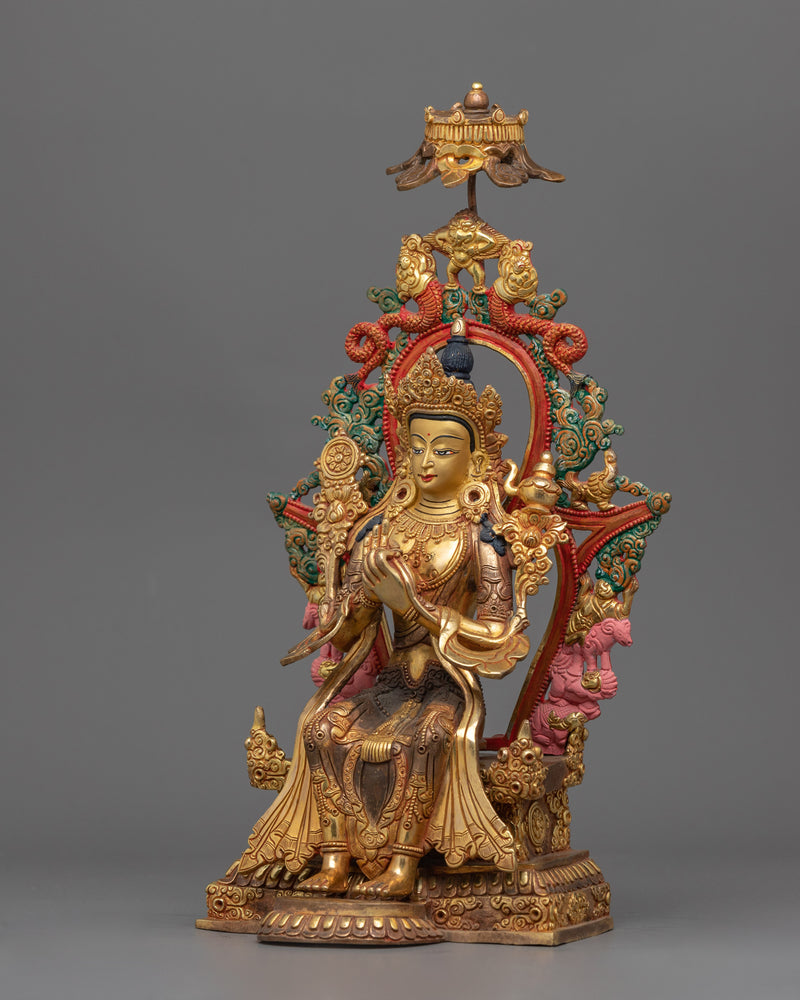 Copper Maitreya Buddha Statue | Traditional Buddhist Icon of the Future