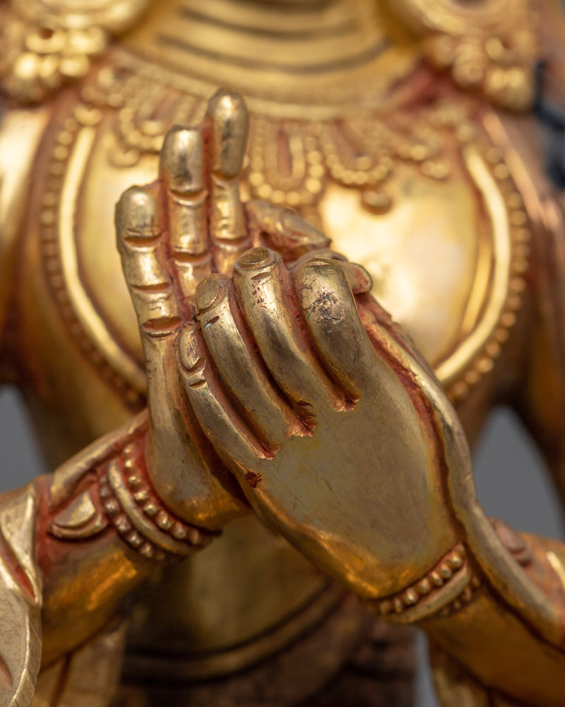 Copper Maitreya Buddha Statue | Traditional Buddhist Icon of the Future