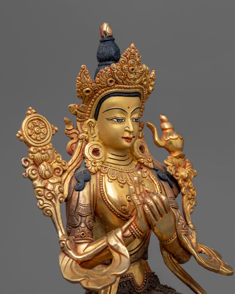 Copper Maitreya Buddha Statue | Traditional Buddhist Icon of the Future