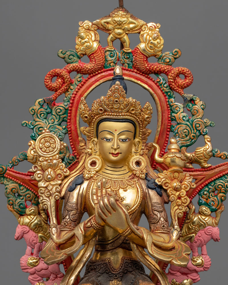 Copper Maitreya Buddha Statue | Traditional Buddhist Icon of the Future