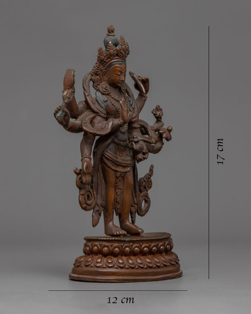 Copper Lokeshwor Statue | Buddhist Statue for Peaceful Meditation Space