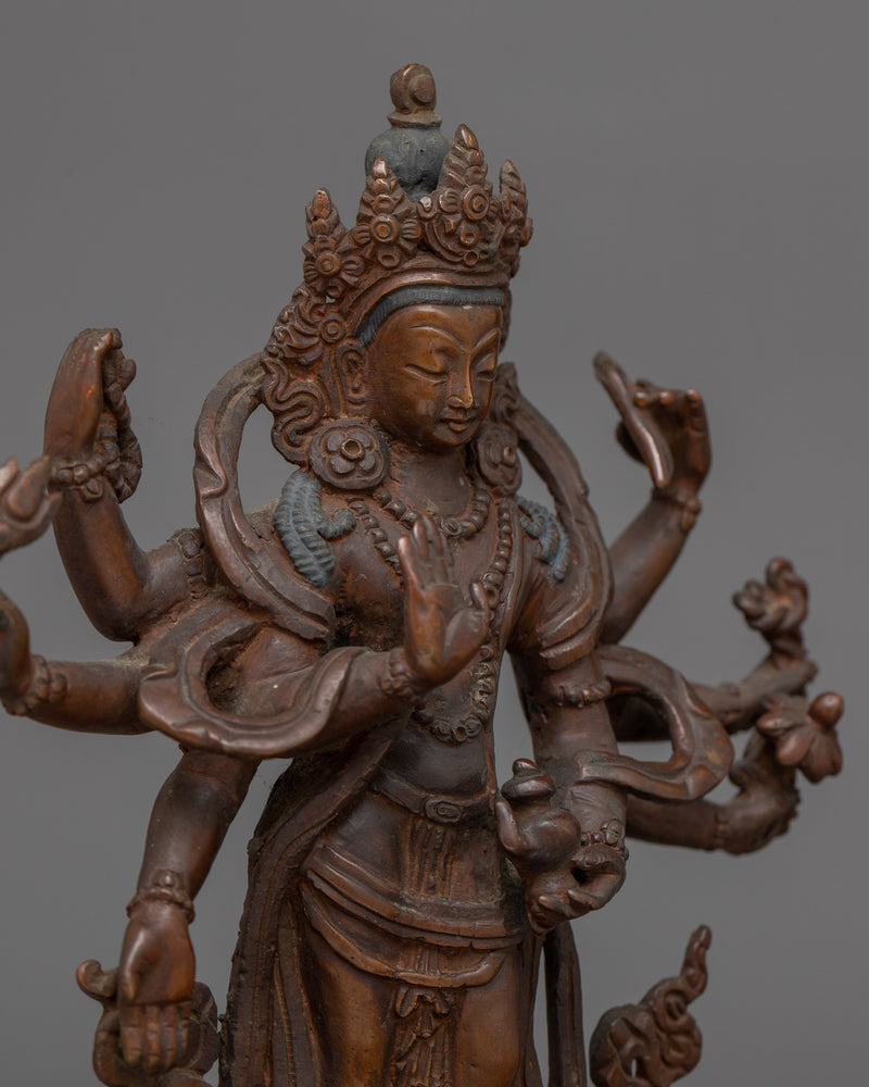 Copper Lokeshwor Statue | Buddhist Statue for Peaceful Meditation Space