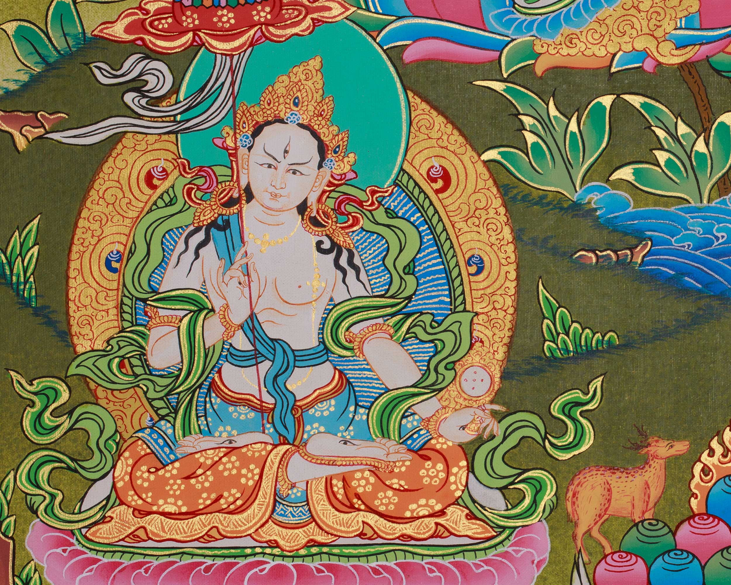 Tibetan Green Tara Art | Shyama Tara | Meditation Altar