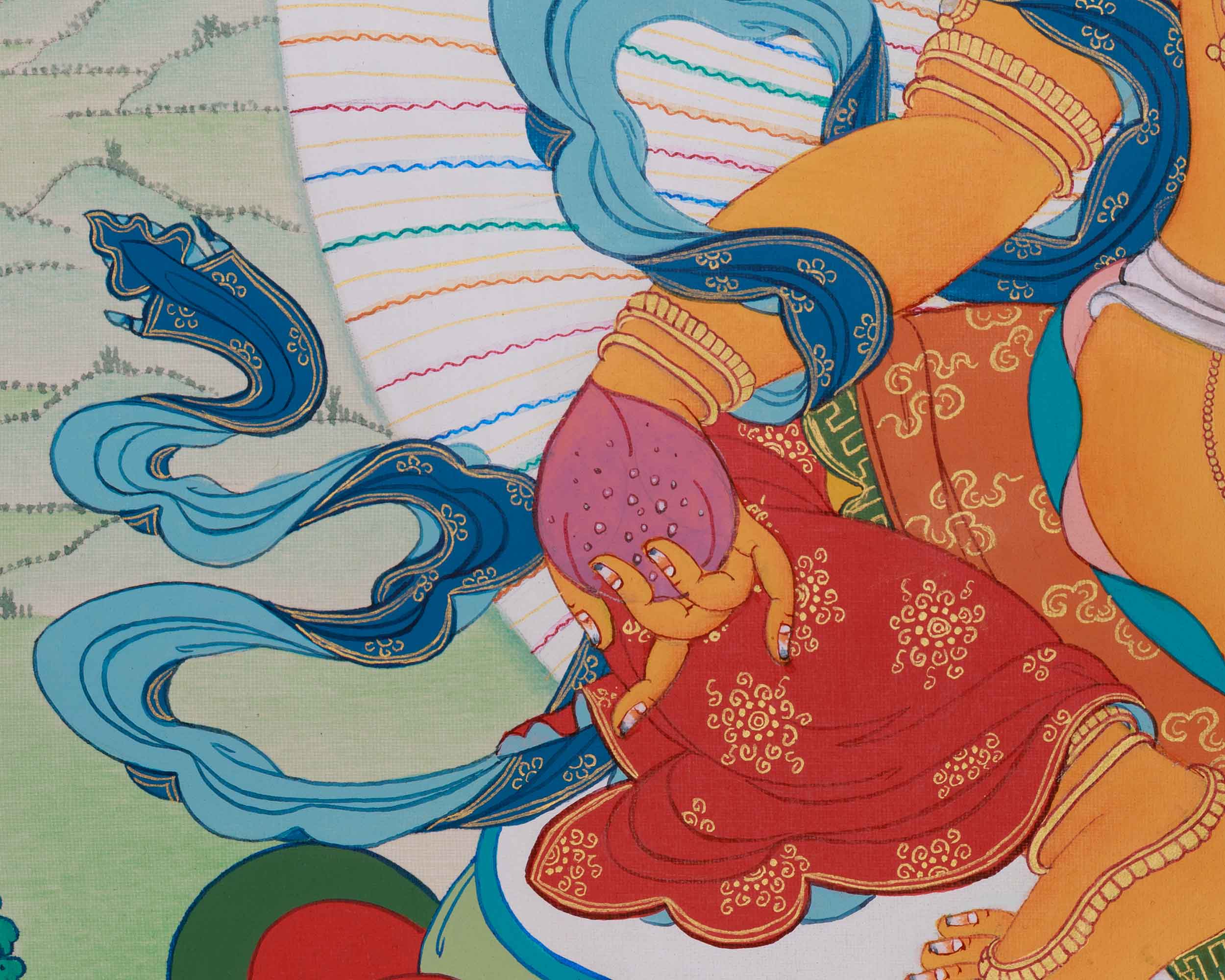 Prosperity Deity Dzambhala Thangka | The Embodiment of Wealth